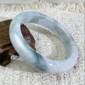 Natural Misty Blue Floating Flowers Type A Jadeite Jade Bangle